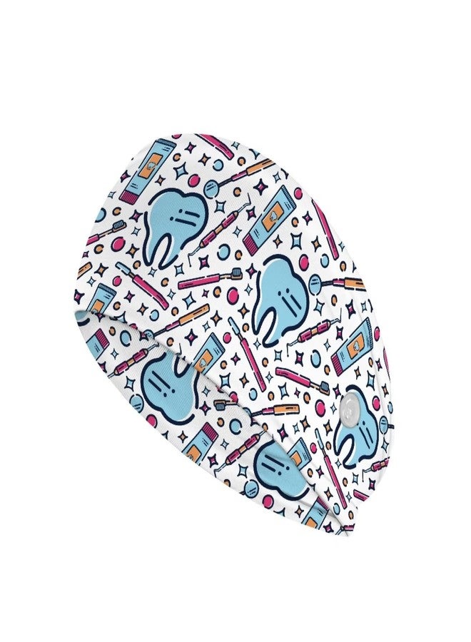 Rnyleeg White Dental Headbands with Buttons for Face Mask Non Slip Ear Protection Holder Reusable Head Band Hair Accessories for Nurses Doctors - Image 1